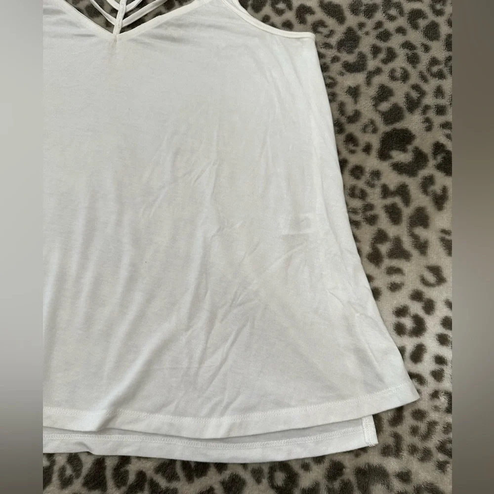2015 Express One Eleven Double V-neck Strappy Front Cami Tank Top White Small